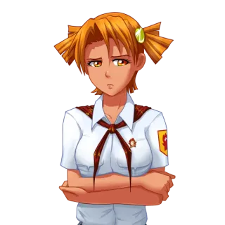 😔 Anime, Personaje, Uniforme, Soviético, Política, Dibujos animados, Chica telegram sticker