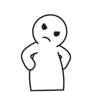 😠 angry, upset, annoyed, cartoon, minimalist, character, white telegram sticker