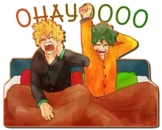 😘 OHAYOOOO Anime, Dibujos animados, Mañana, Sueño, Personajes, Amigable, Feliz whatsapp sticker