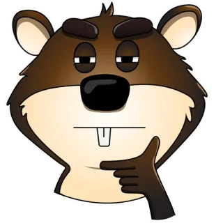 🤔 castor, animal, réflexion, emoji, dessin animé, mignon whatsapp sticker