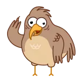 👋 bird, cartoon, animal, waving, friendly, cute telegram sticker
