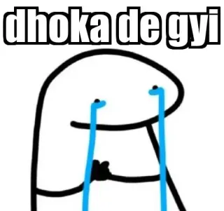 🥺 dhoka de gyi sad, crying, meme, hindi, cartoon telegram sticker