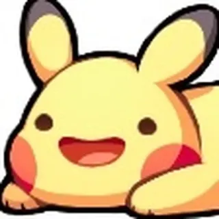 1⃣️ Pikachu pokemon, pikachu, kawaii, carino, giallo, animale, anime telegram sticker