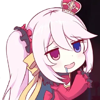 🥀 Anime, Dziewczyna, Chibi, Korona, Słodkie telegram sticker