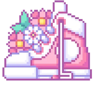 👟 Pixel art, Giày, Hoa, Hồng, Dễ thương, Kawaii telegram sticker