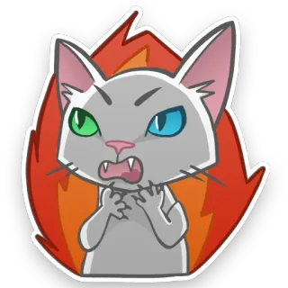 😡 cat, angry, fire, cartoon, sticker, feline telegram sticker