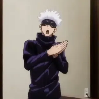 🛑 Satoru Gojo Jujutsu Kaisen Аниме, Манга, Годжо Сатору, Jujutsu Kaisen, Персонаж, Фанатское творчество, Белые волосы whatsapp sticker