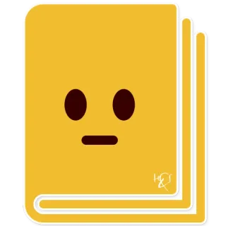 📔 libro, personaje, amarillo, cara, emoji telegram sticker