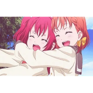 🍭 anime, friendship, hugging, cute, girls telegram sticker