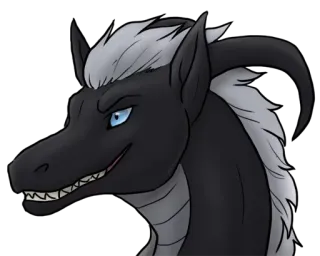 😏 dragão, fantasia, criatura, mítico, arte, ilustração, furry telegram sticker