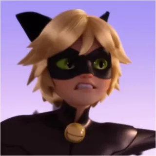 😬 Chat Noir Miraculous: Tales of Ladybug & Cat Noir 卡通, 动画, 超级英雄, 猫, 黑猫诺儿, 瓢虫少女 whatsapp sticker