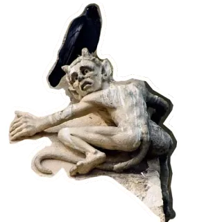 😨 gargoyle, statue, crow, stone, architecture, sculpture, demon, monster telegram sticker