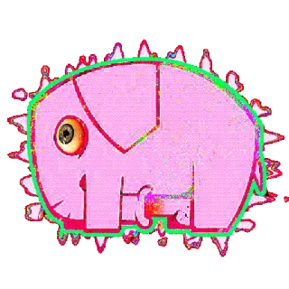 😎 elephant, animal, pink, cartoon, cute, sticker telegram sticker