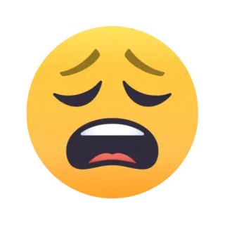 😩 emoji, sad, worried, disappointed, upset, face telegram sticker