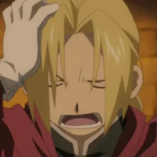 😣 Edward Elric Fullmetal Alchemist อนิเมะ, ความหงุดหงิด, ปฏิกิริยา, ผมบลอนด์, ฉุนเฉียว telegram sticker