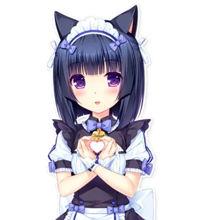 ❤ Shigure anime, neko, maid, catgirl whatsapp sticker