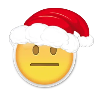 😐 Emoji, Gorro de Papá Noel, Neutral, Navidad, Fiesta, Festivo whatsapp sticker