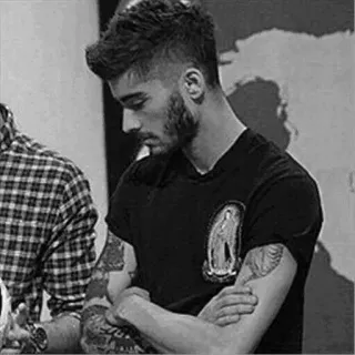 😕 Zayn Malik ゼイン・マリク, 歌手, セレブ, 男性, ヘアスタイル, タトゥー telegram sticker