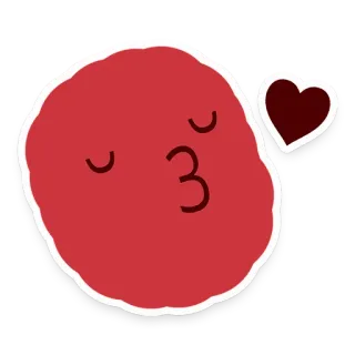 😘 Desenho animado, Beijo, Amor, Emoji, Fofo, Coração telegram sticker