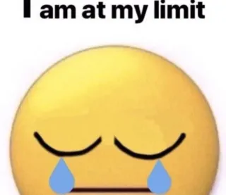 😔 I am at my limit Emoji, Triste, Piangere, Limite, Giallo telegram sticker