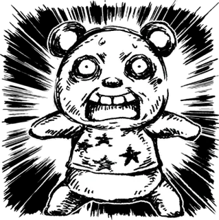 😱 tenebroso, panda, monstruo, horror, muñeca, espeluznante whatsapp sticker