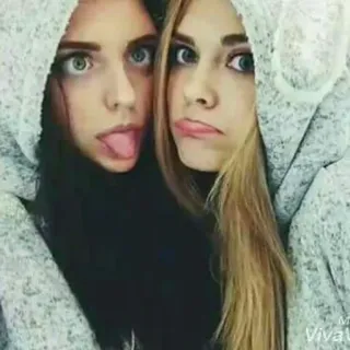 ❤️ mulheres, selfie, amigos, retrato, pessoas, meninas telegram sticker