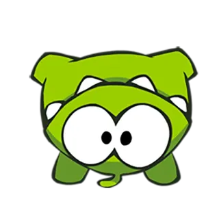 😈 Om Nom Cut the Rope groen, monster, cartoon, schattig, spel, Cut the Rope telegram sticker