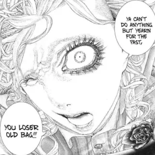 🤨 YOU LOSER OLD BAG!!! YA CAN'T DO ANYTHING BUT YEARN FOR THE PAST, Manga, Anime, Komik, Ilustrasi telegram sticker