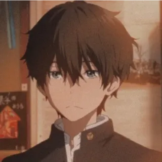 😁 Houtarou Oreki Hyouka anime, Houtarou Oreki, Hyouka, character, Japanese animation, school uniform telegram sticker
