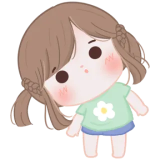 🧸 cartoon, girl, cute, sticker, illustration whatsapp sticker
