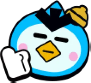 👍 เพนกวิน, การ์ตูน, สัตว์, สติกเกอร์, สีน้ำเงิน telegram sticker