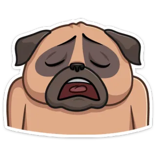 😭 dog, pug, sad, cute, animal, sticker, cartoon telegram sticker