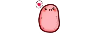 🍒 potato, cute, heart, kawaii, cartoon whatsapp sticker