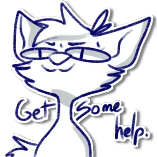 😩 Get Some help. Katze, Cartoon, Sticker, lustig, Rat, Hilfe, Meme telegram sticker