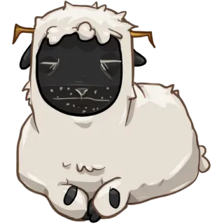 😑 양, 동물, 귀여운, 만화, 폭신한 telegram sticker