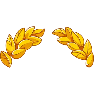 🧀 พวงมาลา, ใบไม้, ทอง, สัญลักษณ์, ชัยชนะ, มงกุฎ telegram sticker