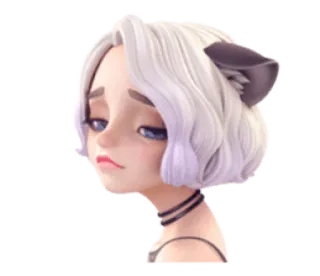 😭 девушка-кошка, аниме стиль, женский, стикер, мультфильм telegram sticker