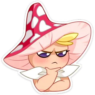 🤔 гриб, милый, наклейка, мультфильм, персонаж, грибы, каваий telegram sticker