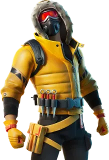 🐤 Fortnite, Personaggio, Skin, Gioco, Giacca gialla, Mascherato telegram sticker