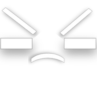 😠 angry, face, emoji, mad, frown, expression, icon, black and white telegram sticker