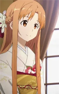 🙂 Asuna Yuuki Sword Art Online anime, character, female, illustration, Asuna, Sword Art Online whatsapp sticker