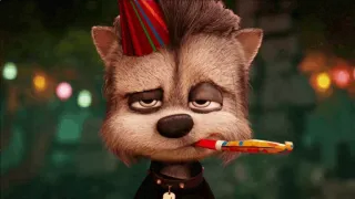 🐾 Hotel Transylvania loup, fête, dessin animé, animal, festif, animé telegram sticker