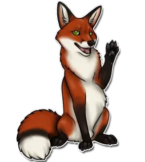 👋 лиса, животное, милый, мультяшный, машет, пушистый telegram sticker