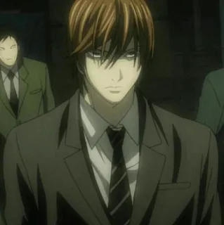 ⚖ Light Yagami Death Note Anime, Manga, Sérieux, Costume telegram sticker