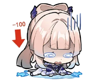 📉 -100 anime, sad, crying, emotion, negative telegram sticker