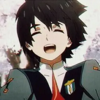 ✨ anime, personagem, sorrindo, retrato, feliz whatsapp sticker