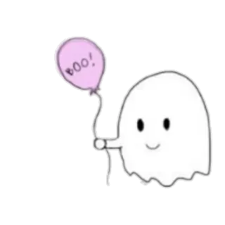 👻 boo! ghost, halloween, balloon, cute, spooky, boo telegram sticker