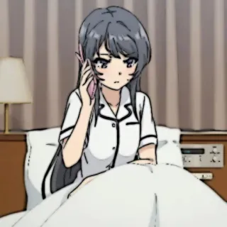 🐰 Mai Sakurajima Rascal Does Not Dream of Bunny Girl Senpai 애니메이션, 사쿠라지마, 바니걸, 소녀, 핸드폰, 만화, 귀여운 whatsapp sticker