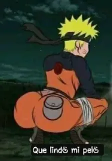 💦 Naruto Que lindö mi pelö anime, naruto, funny, cartoon telegram sticker