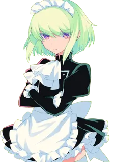 😕 anime, girl, maid, cartoon, character, manga telegram sticker